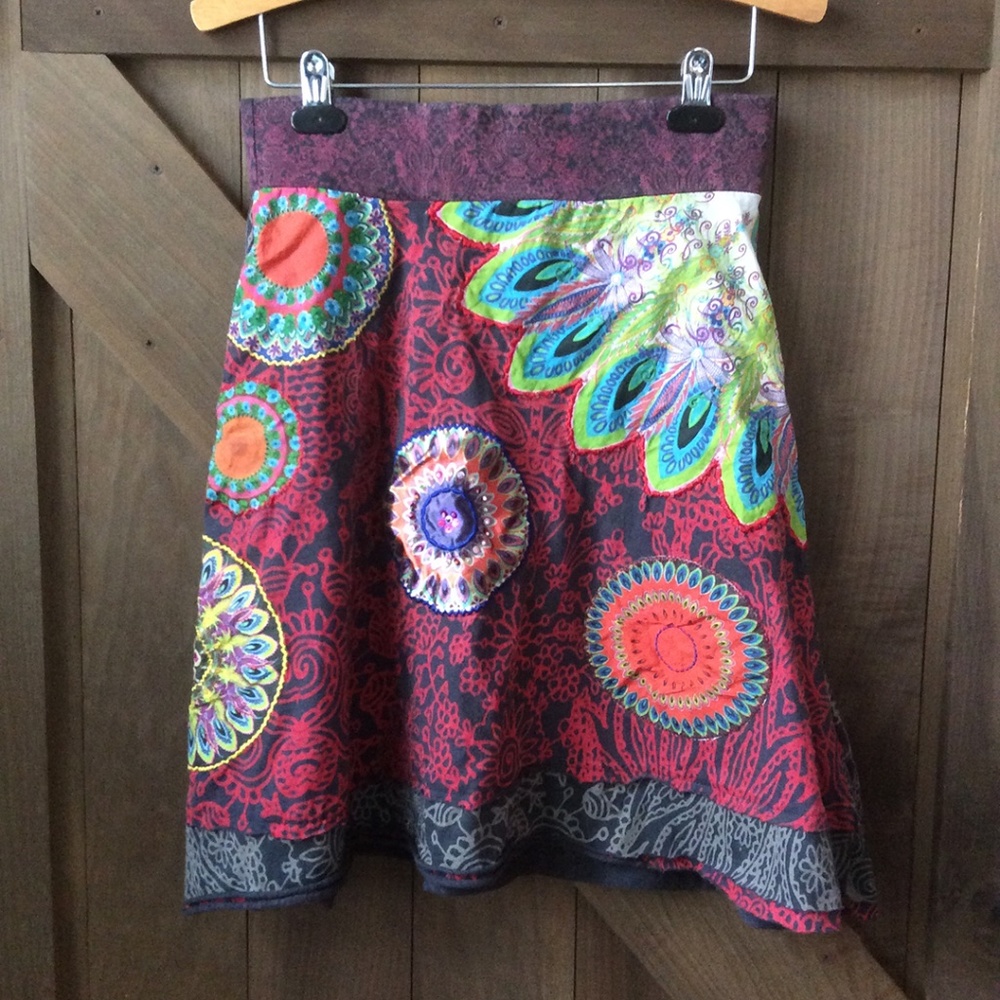 Desigual Multi Colored Stretchy Skirt